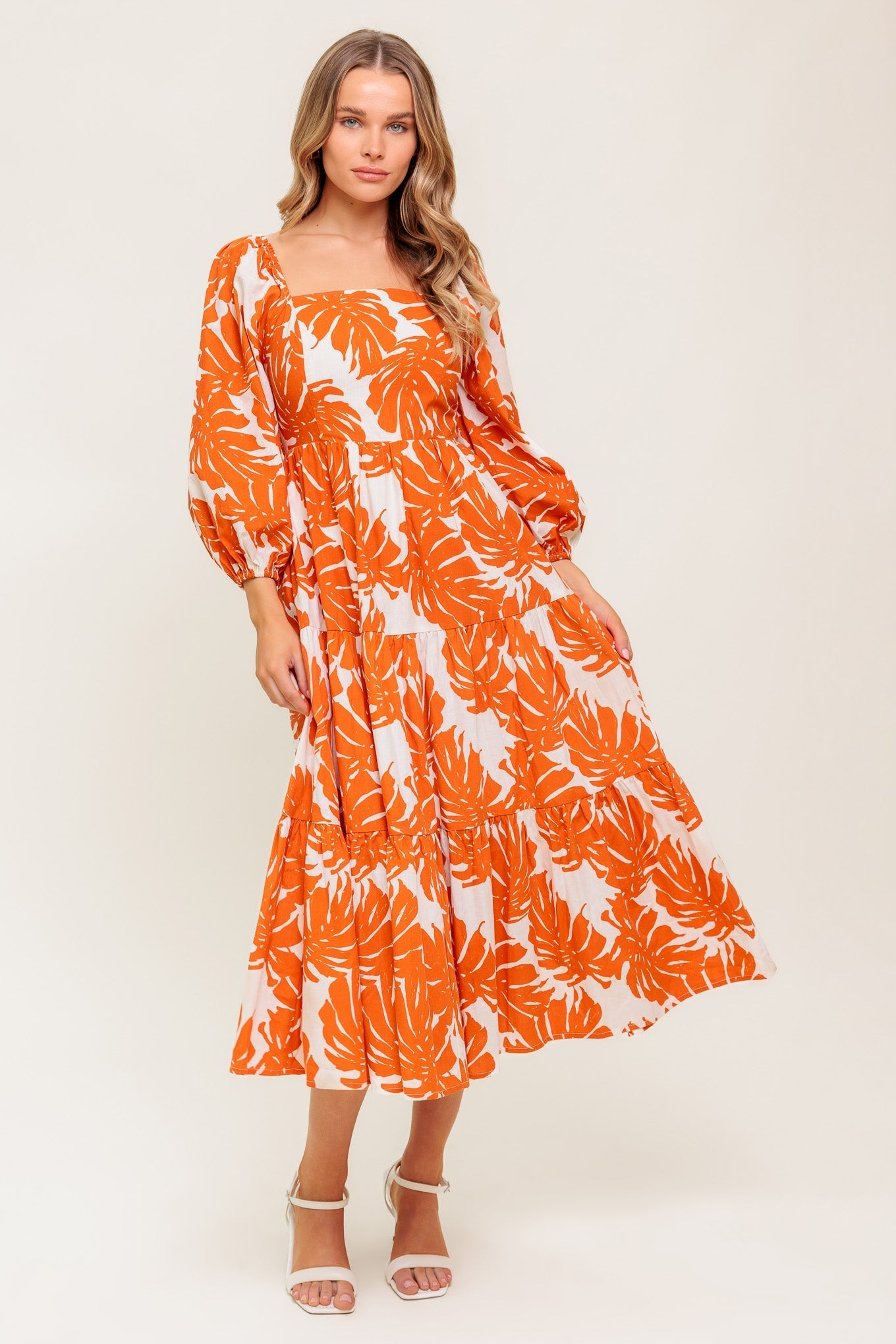 ALL THE DRAMA WOVEN MIDI DRESS Flying Tomato